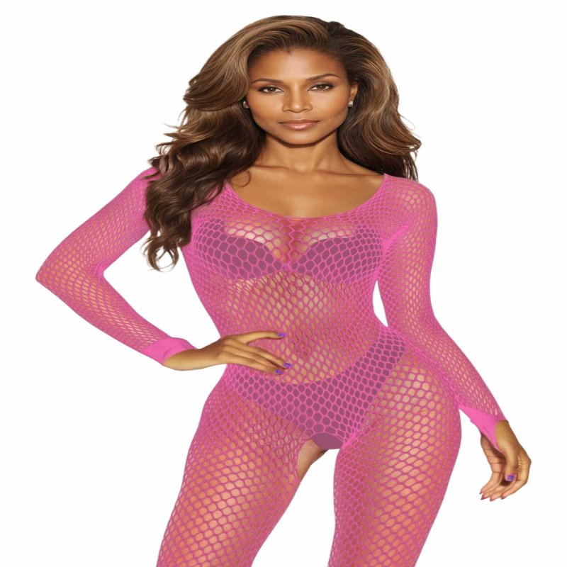 Бодістокінг - Bodystocking 2061, pink - One Size