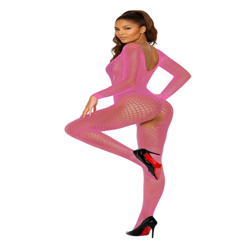 Бодістокінг - Bodystocking 2061, pink - One Size