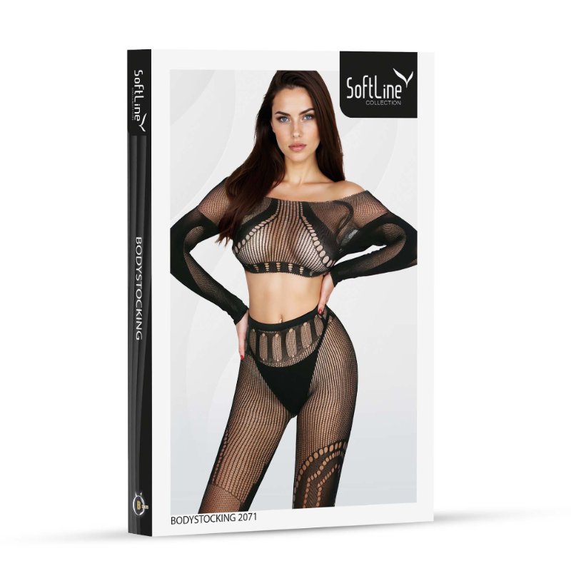 Бодістокінг - Bodystocking 2071, black - One Size