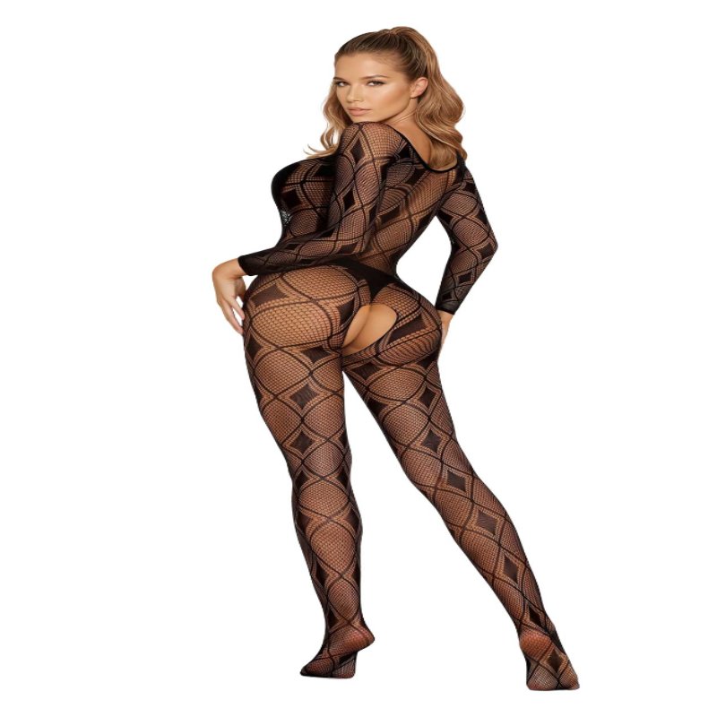 Бодістокінг - Bodystocking 2037, black - One Size