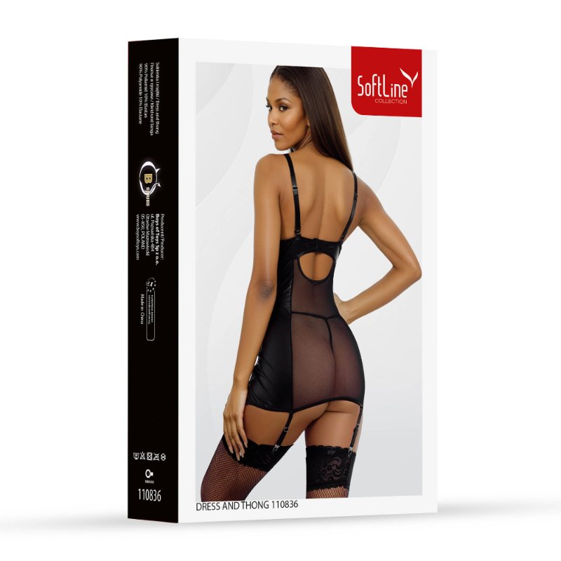 Комплект плаття і трусики - Set dress and thongs 110836, black 2XL