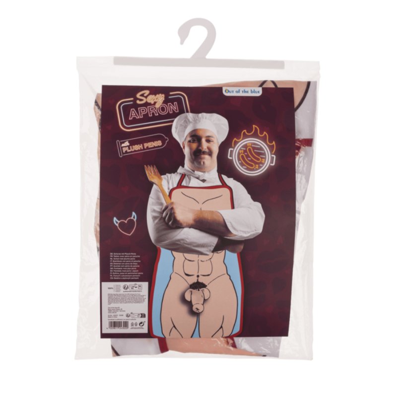 Кухонний фартух з плюшевим пенісом Sexy Apron Male Body With Plush Penis