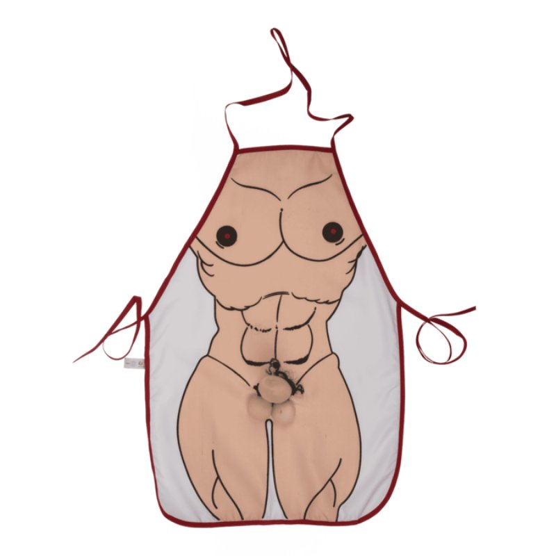 Кухонний фартух з плюшевим пенісом Sexy Apron Male Body With Plush Penis