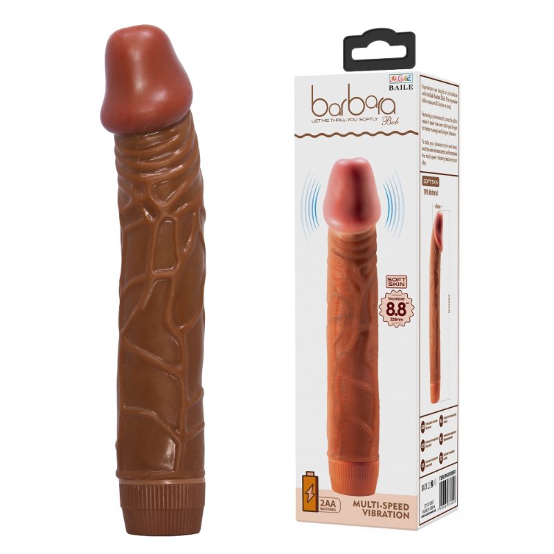 Вібратор - Barbara Bob Vibrator 8,8" Brown - зображення 1