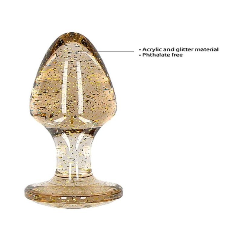 Набір анальних пробок - Ouch! Acrylic Golden Glitter Butt Plug Set