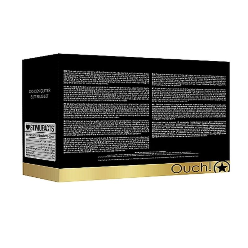Набір анальних пробок - Ouch! Acrylic Golden Glitter Butt Plug Set