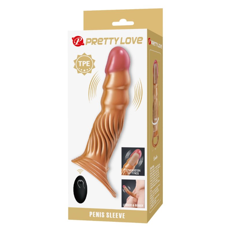 Насадка на член - Pretty Love Vibrating Penis Sleeve Extender