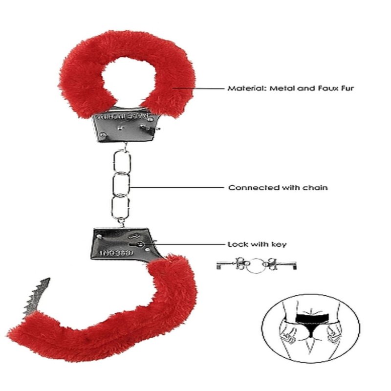 Наручники - Ouch! Beginner's Handcuffs Furry Red