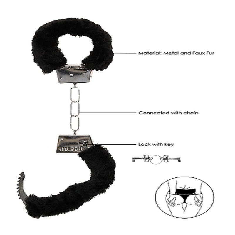 Наручники - Ouch! Beginner's Handcuffs Furry Black