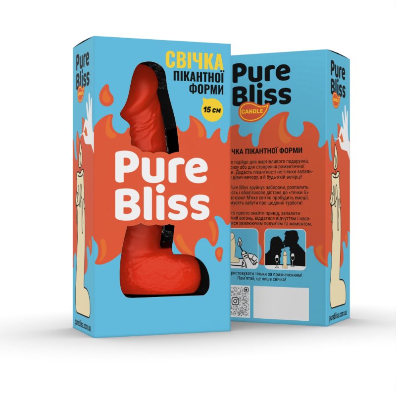 Свічка член Pure Bliss 15 см Orange - зображення 1