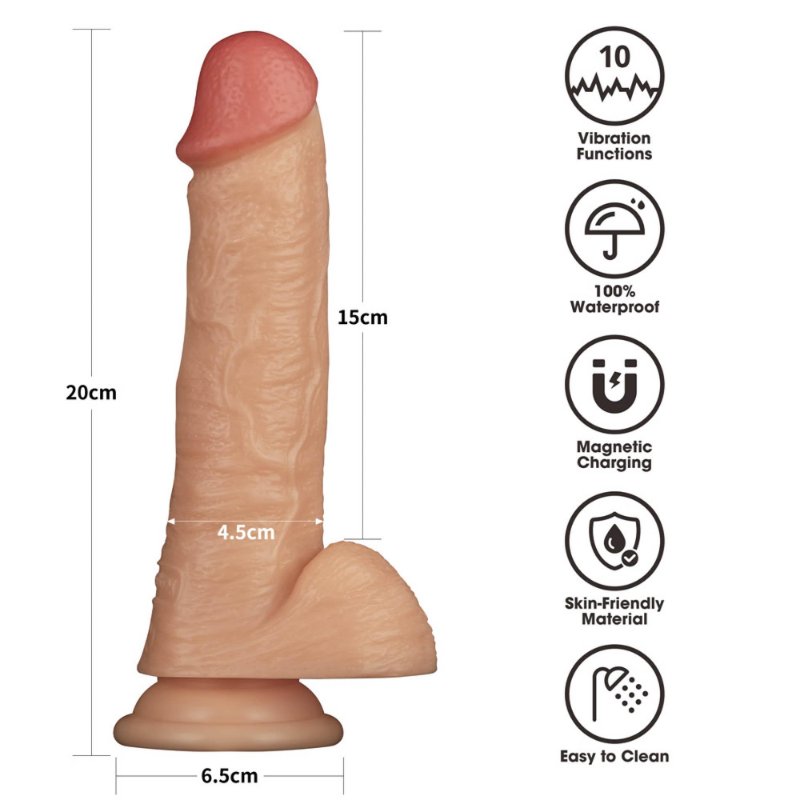 Реалістичний вібратор - Vibrating Power Basics Cock 8"