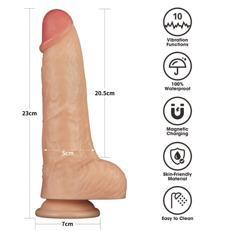 Реалістичний вібратор - Vibrating Power Basics Cock 9"
