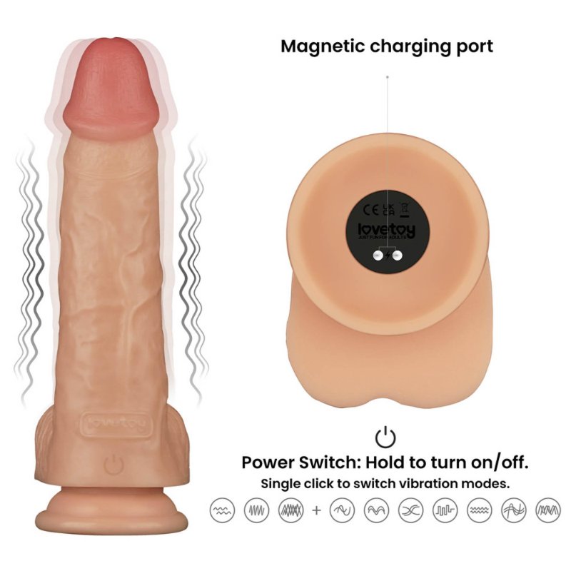 Реалістичний вібратор - Vibrating Power Basics Cock 9"