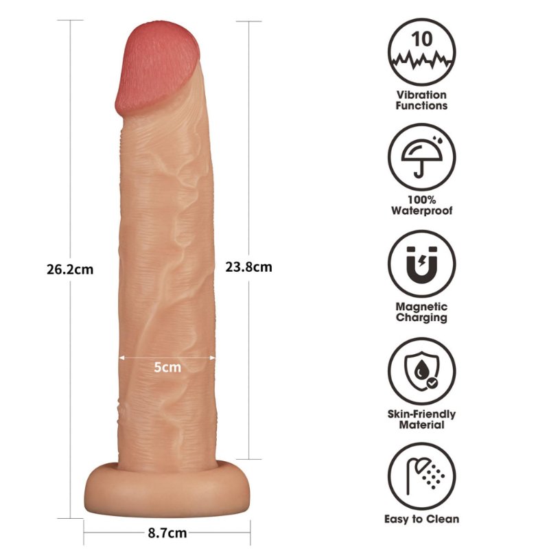 Реалістичний вібратор - Vibrating Power Basics Cock 10"