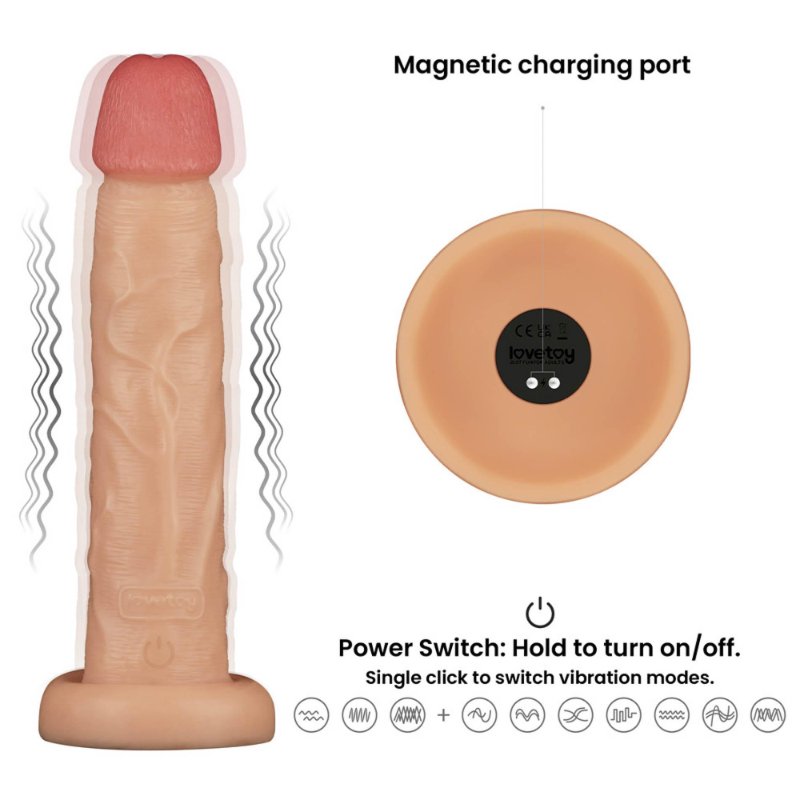 Реалістичний вібратор - Vibrating Power Basics Cock 10"