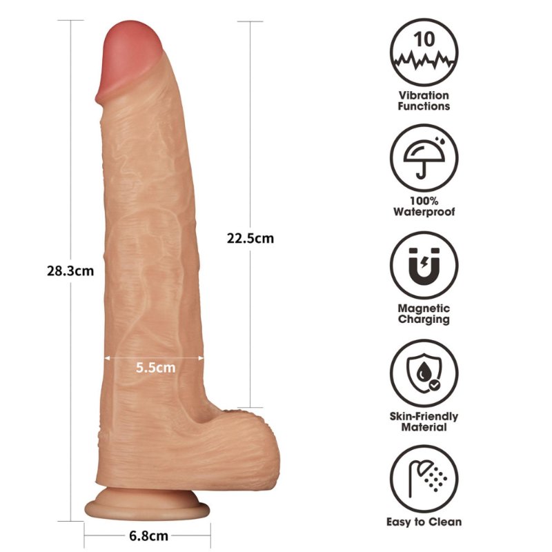 Реалістичний вібратор - Vibrating Power Basics Cock 11"