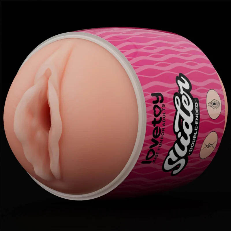 Мастурбатор - Slider Double-Ended Masturbator Ass and Vagina Flesh (пошкоджена захисна плівка)