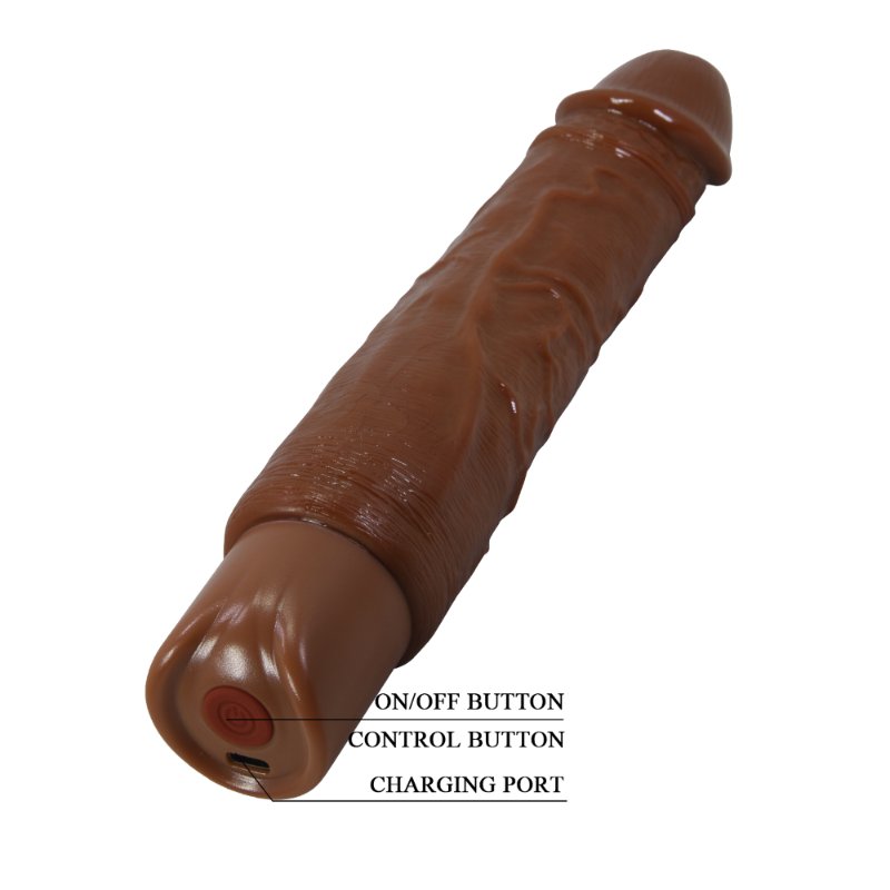 Реалістичний вібратор - Pretty Love Rufus Realistic Vibrating Dildo Brown