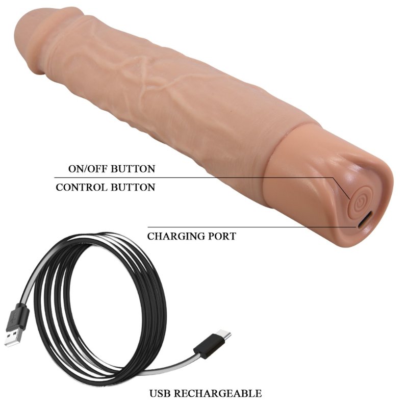 Реалістичний вібратор - Pretty Love Osric Realistic Vibrating Dildo Flesh