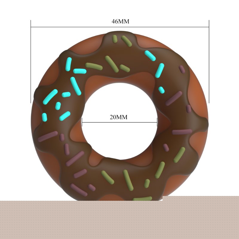 Ерекційне кільце - Pretty Love Choco Super Donut Silicone Cock Ring