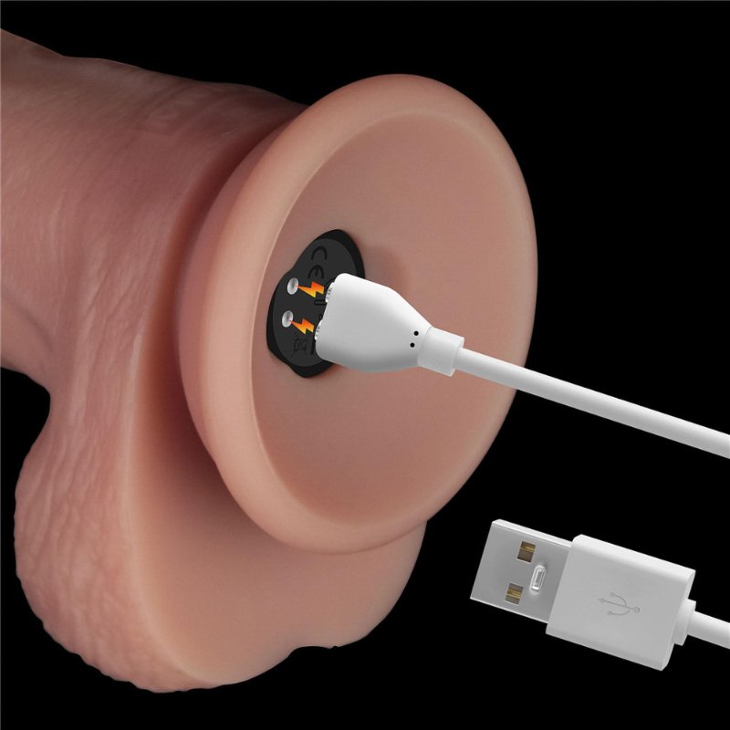 Реалістичний вібратор - Vibrating Sliding Skin Pro II Dual Layer Silicone Dong 10" Flesh