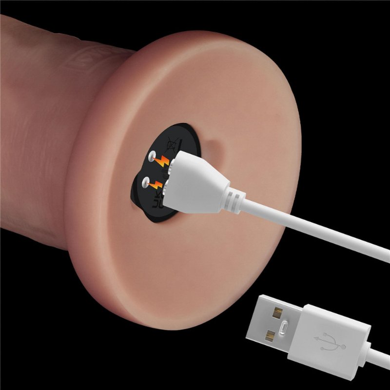 Реалістичний вібратор - Vibrating Sliding Skin Pro II Dual Layer Silicone Dong 9" Flesh