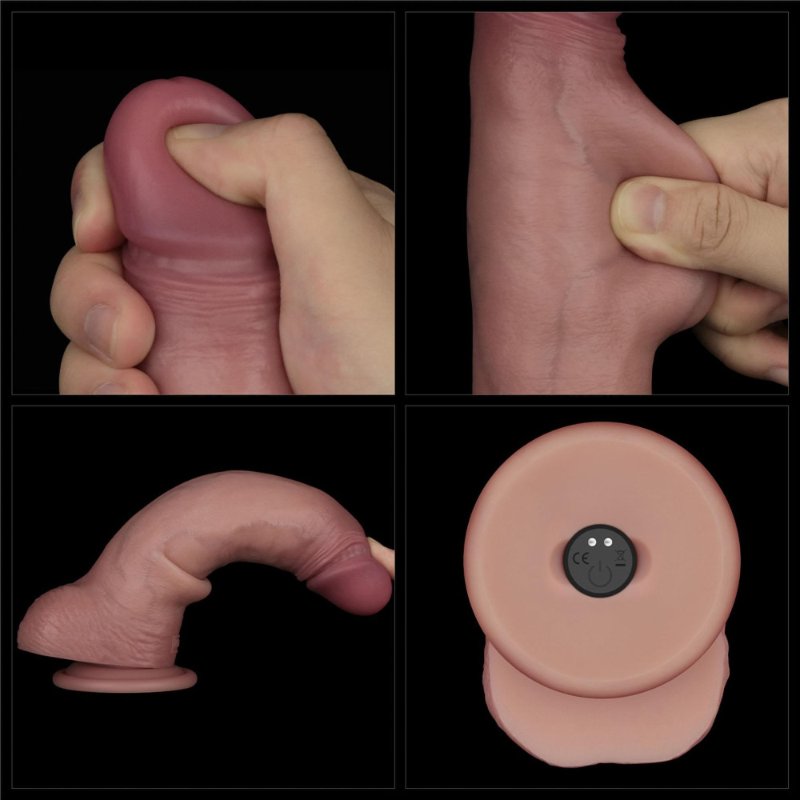 Реалістичний вібратор - Vibrating Sliding Skin Pro II Dual Layer Silicone Dong 8.5" Flesh
