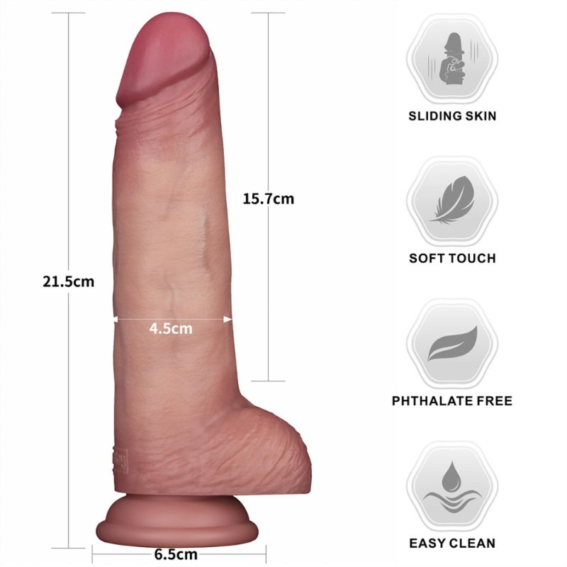 Фалоімітатор - Sliding Skin Pro II Dual Layer Silicone Dong 8.5" Flesh