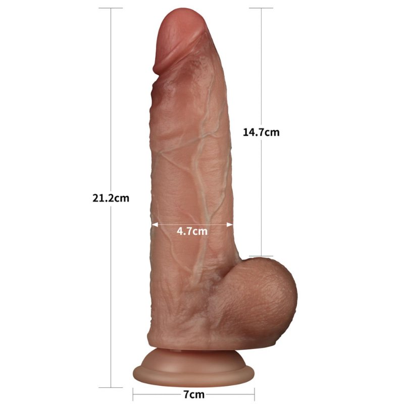 Фалоімітатор - Sliding Skin Pro Dual Layer Silicone Dong 8.5" Flesh #1