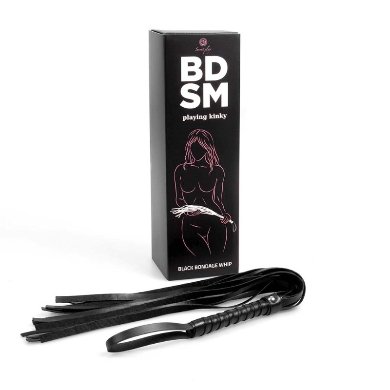 Батіг - Secret Play BDSM Playing Kinky Black Bondage Whip - зображення 1