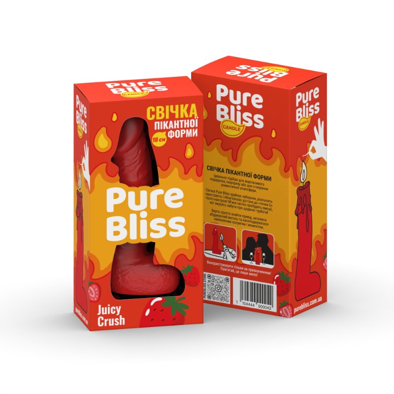 Свічка член Pure Bliss Juicy Crush Red, 18 см