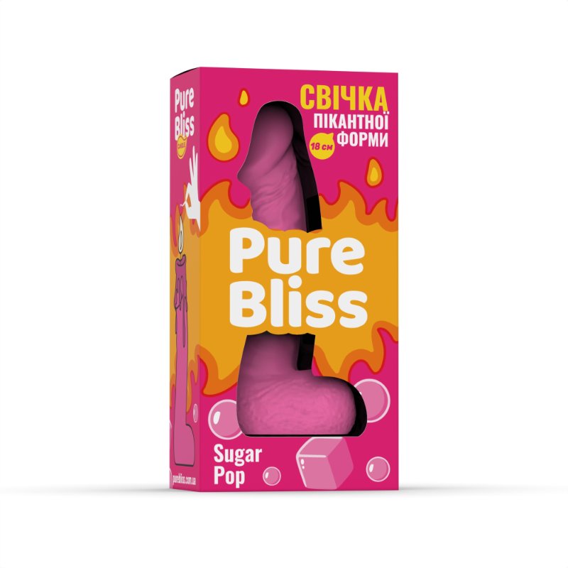 Свічка член Pure Bliss Sugar Pop Pink, 18 см