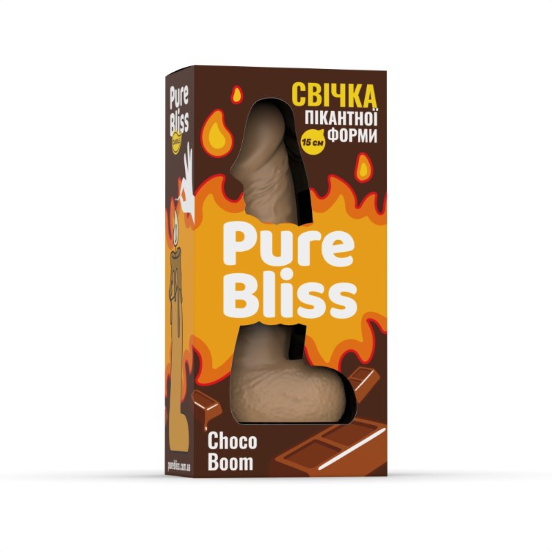 Свічка член Pure Bliss Choco Boom Brown, 15 см