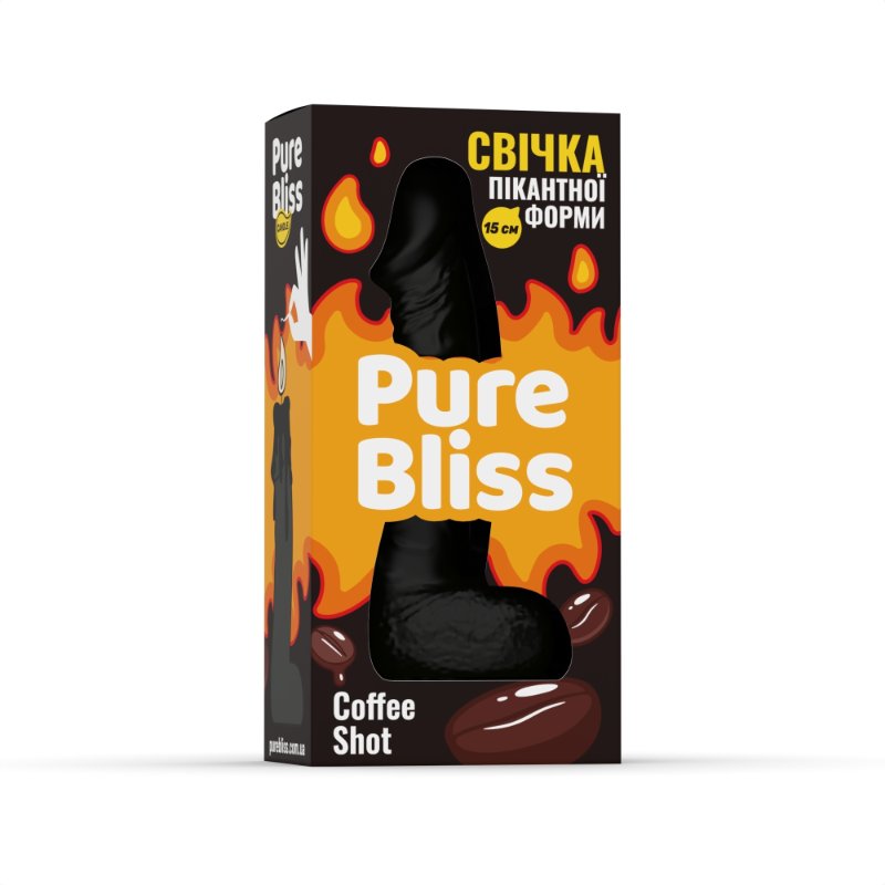 Свічка член Pure Bliss Coffee Shot Black, 15 см