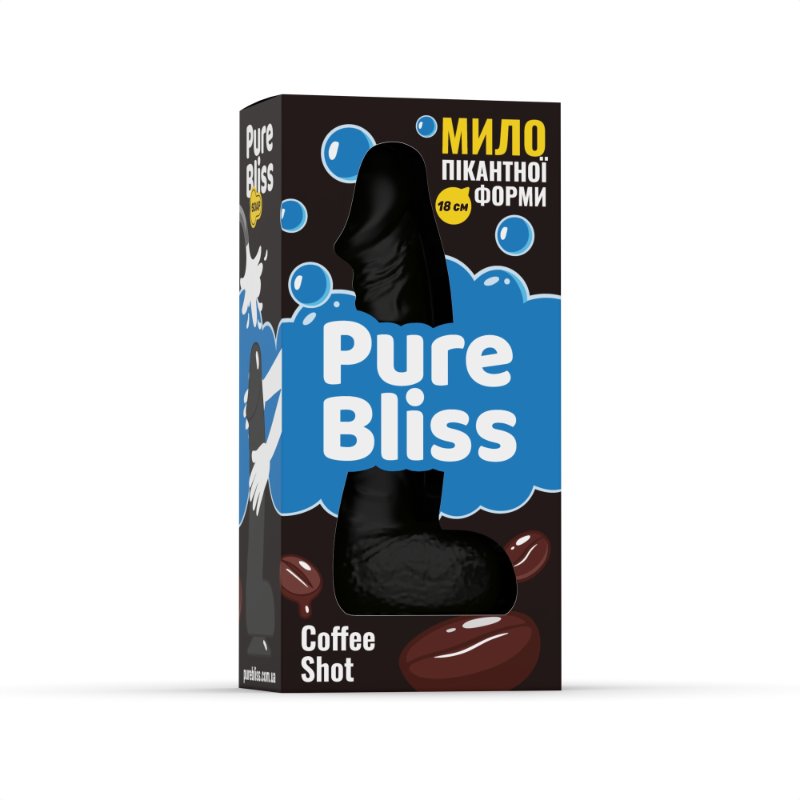 Мило член Pure Bliss Coffee Shot Black, 18 см