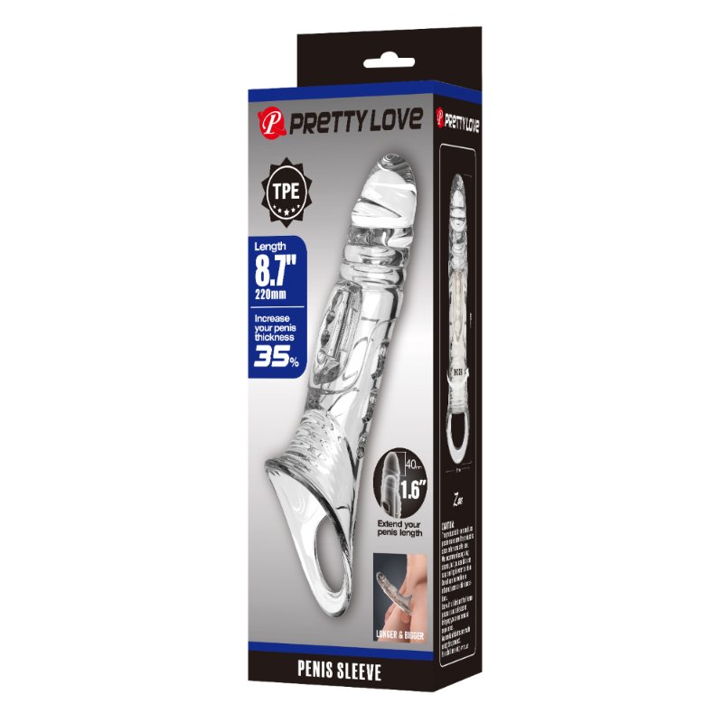 Насадка на член - Pretty Love Penis Sleeve 8.7" Clear