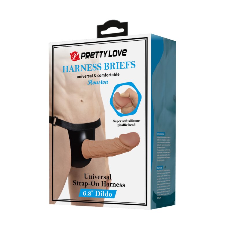 Страпон - Pretty Love Harness Briefs Houston 6.8"