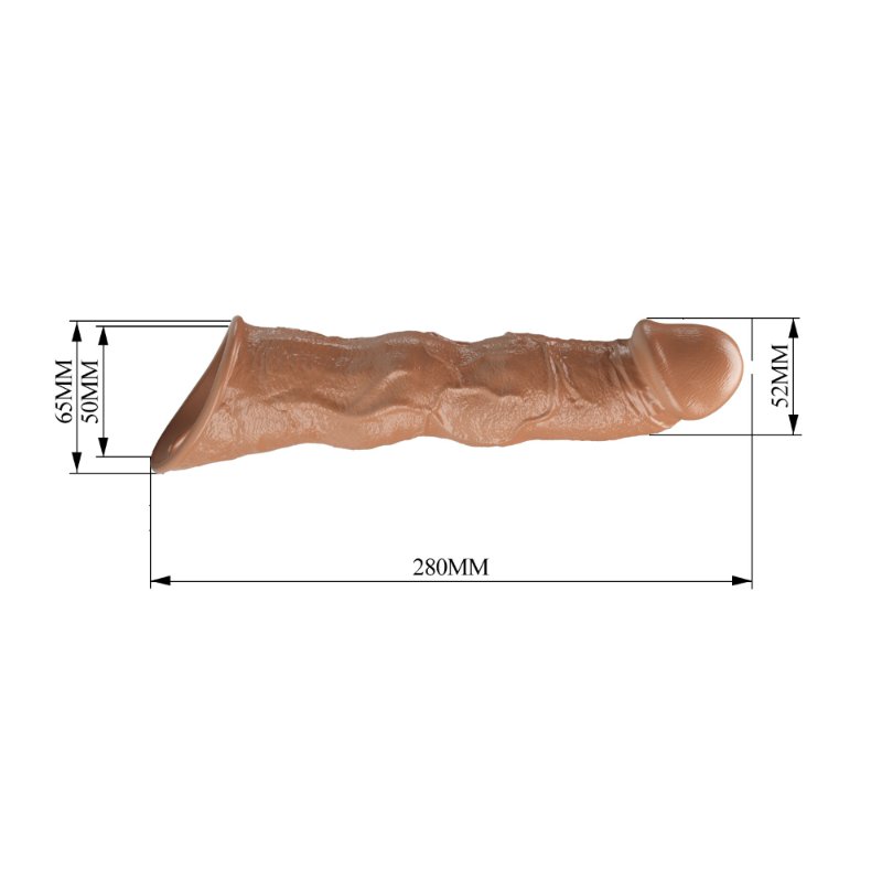 Подовжуюча насадка на член - Pretty Love Extension Penis Sleeve Latin, 28 см