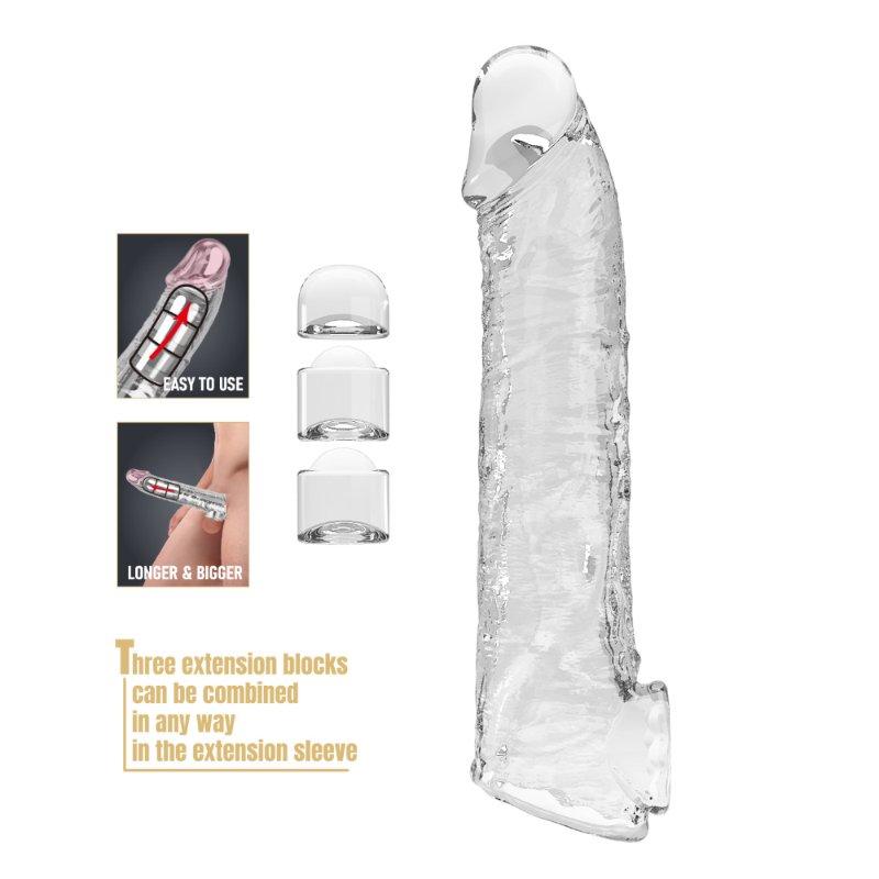 Подовжуюча насадка на член - Pretty Love Extension Penis Sleeve Clear, 26 см