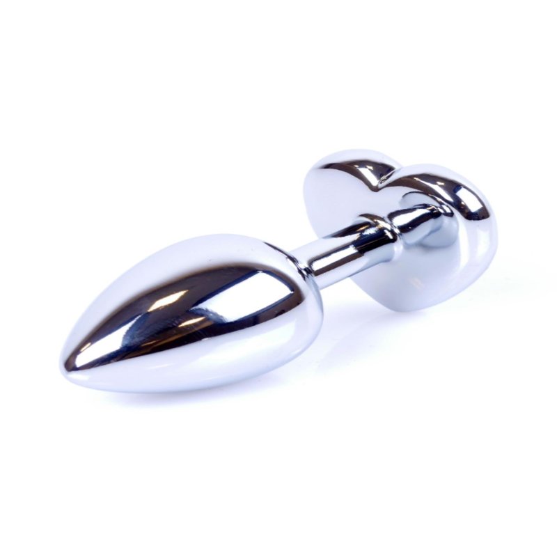 Анальна пробка - Jewellery Silver Heart Plug - Light Pink