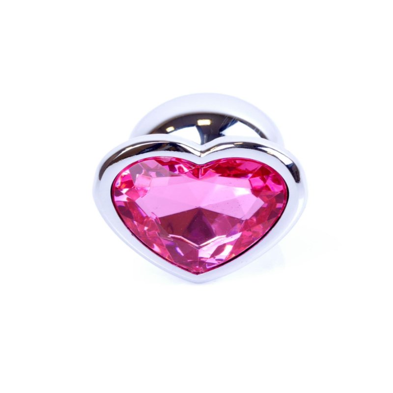 Анальна пробка - Jewellery Silver Heart Plug - Light Pink