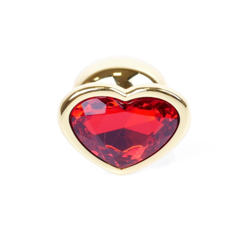 Анальна пробка - Jewellery Gold Heart Plug - Red