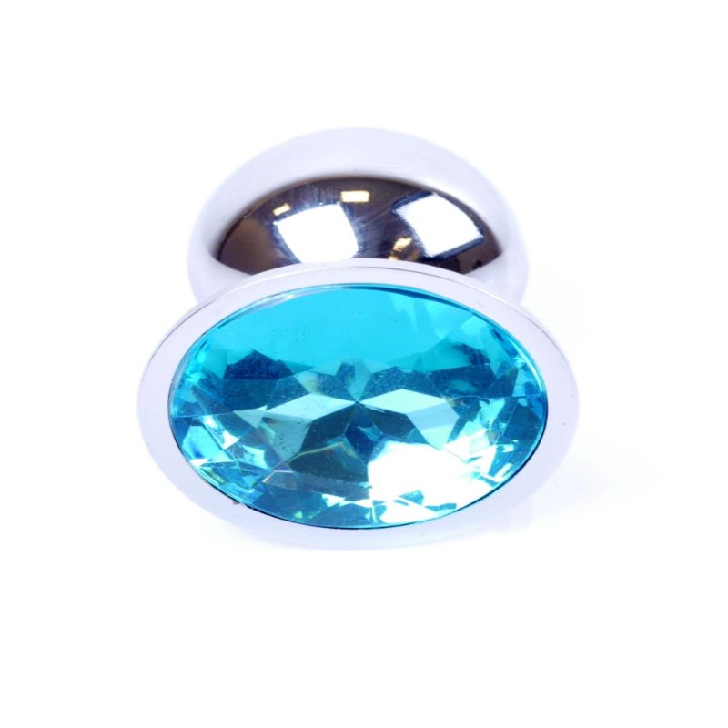 Анальна пробка - Jewellery Silver Plug - Light Blue