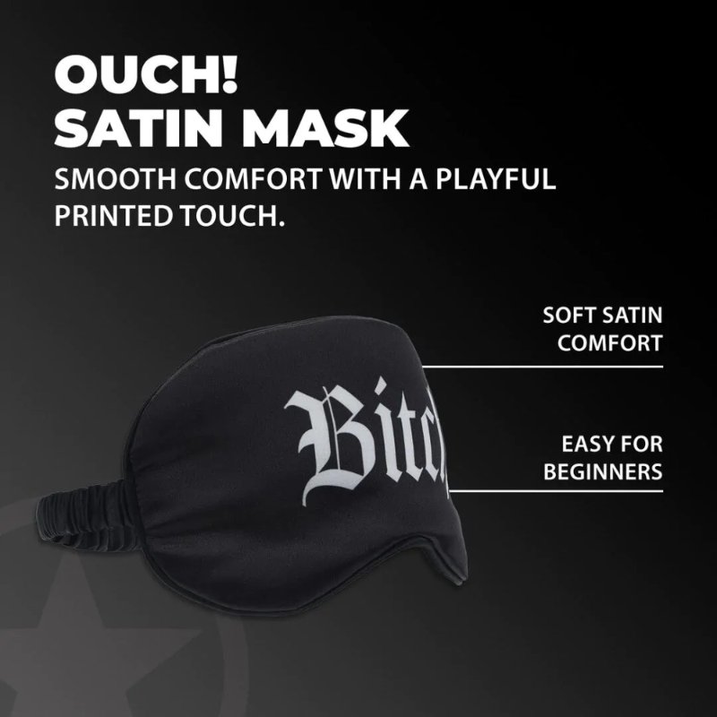 Маска на очі - Ouch! Satin Blindfold Bitch Black