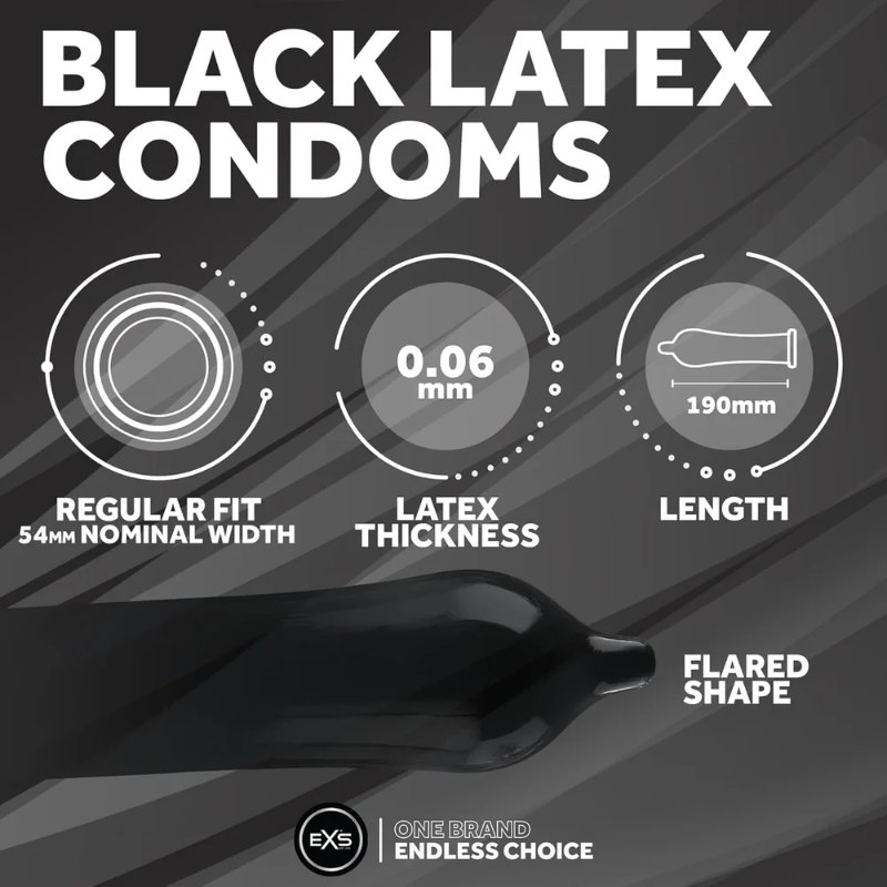 Презерватив - EXS Black Latex Condom, 1 шт.