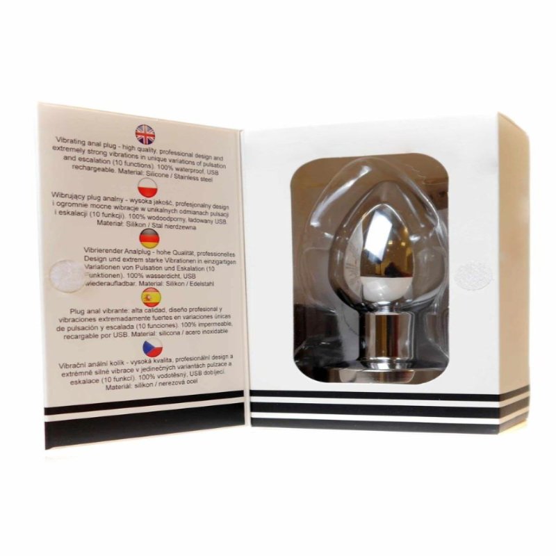 Анальна пробка - Rechargeable Butt Plug Vibrator Silver