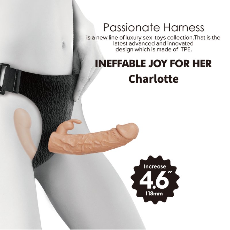 Двосторонній страпон - Ultra Passionate Harness Charlotte 5.5"