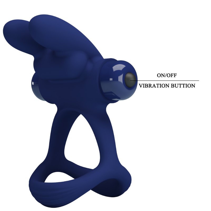 Ерекційне кільце - Pretty Love Powerful Vibro Cock Ring Bunny Blue