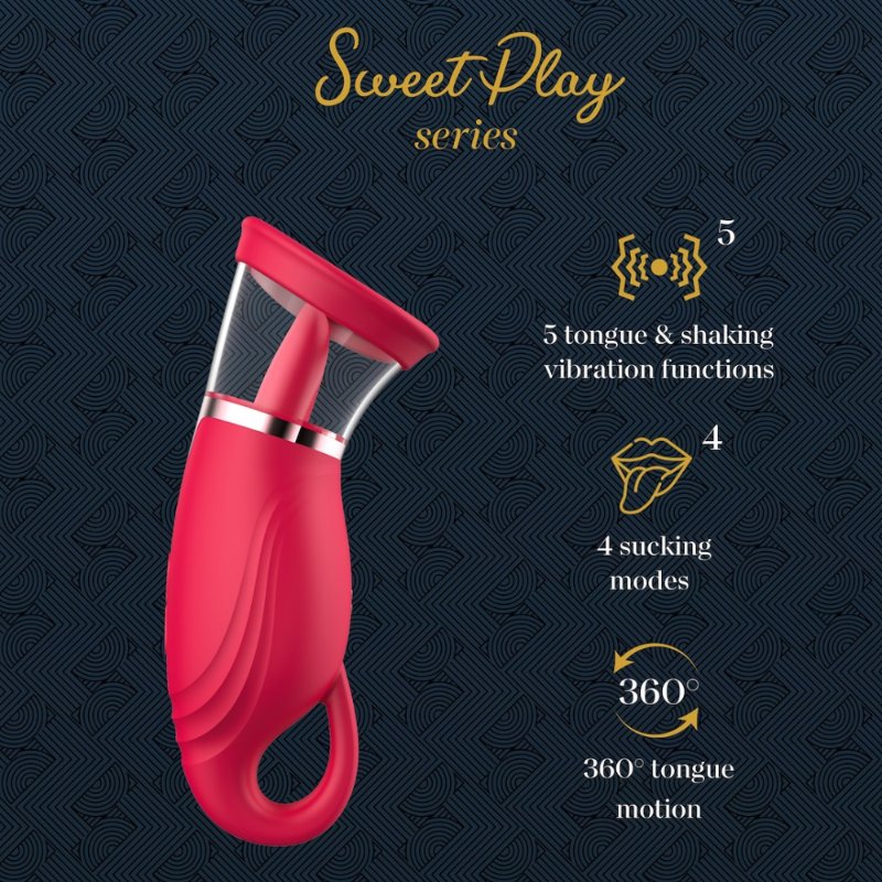 Вакуумний стимулятор з язичком - Licking Tongue Suction Vibrator Erospace Sweet Play A18