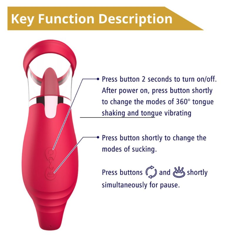 Вакуумний стимулятор з язичком - Licking Tongue Suction Vibrator Erospace Sweet Play A18